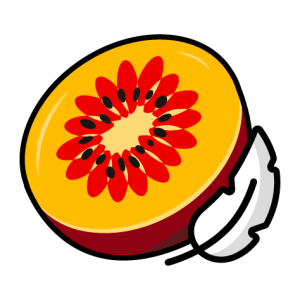 KIUPI fruit with a feather